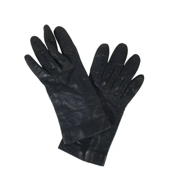 VTG Leather Gloves Fownes Brothers Silk-Lined Wrist Length Small - Picture 1 of 10